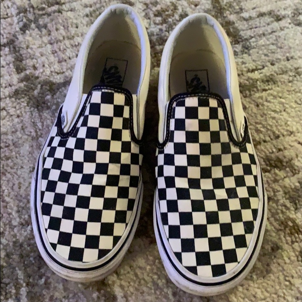 Vans checkered slip ons